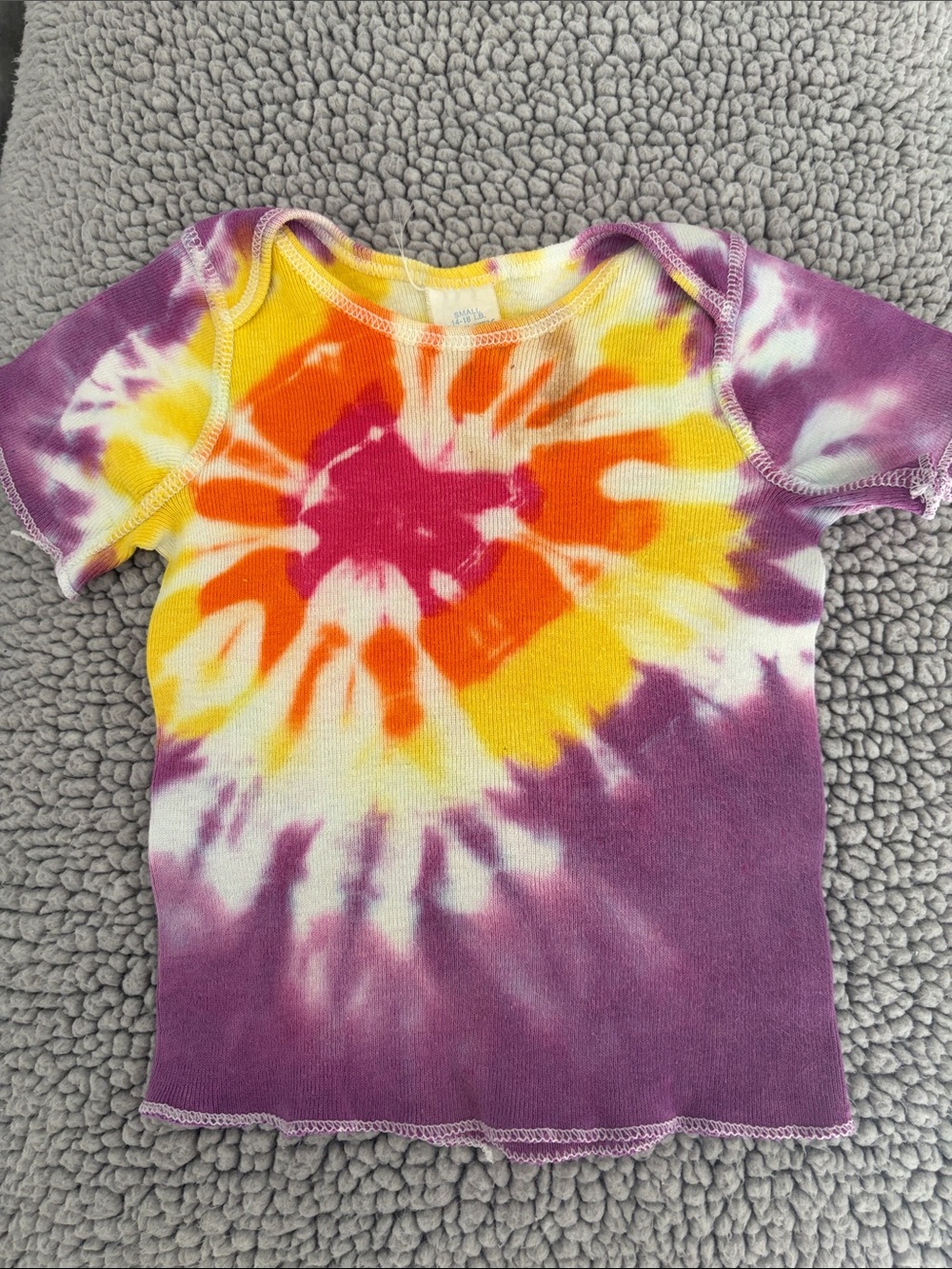Infant 14-18 lbs Short-Sleeve Tie-Dye Tee in Purple, Yellow & Orange